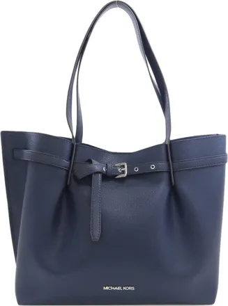 Michael Kors Navy Leather Tote Bag (Pre-Owned)