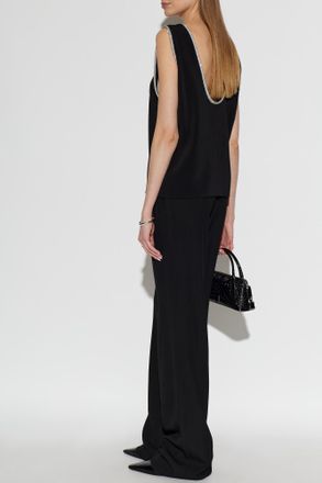 Sportmax Top Afa With Shiny Trim, Womens, Black