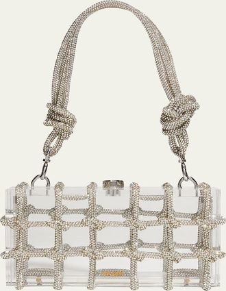 Cult Gaia Bess Caged Embellished Box Shoulder Bag