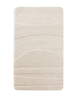 Wecon Home Alfombra de ba&ntilde;o en relieve blanco crema 80x150
