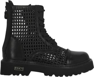 Cult Slash 4218 Enkellaars - Dames - Veterlaarzen - Zwart - 37 EU - Leer - Schoenen