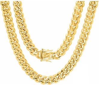 HMY Jewelry Mens 18K Gold Plate Curb Chain Necklace in Yellow at Nordstrom Rack