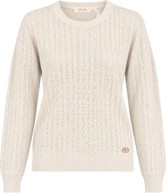 Yes-Zee Round-neck Truien - Dames - Ronde hals truien - Beige - XS - Polyester - Truien & Vesten