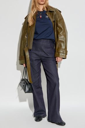 Marni T-shirt With Logo, Womens, Navy Blue