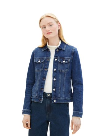 Tom Tailor Denim Jeansjacke TOM TAILOR DENIM, Damen, Gr. M (38), blau (used mid stone blau denim), Denim/Jeans, Obermaterial: 98% Baumwolle, 2% Elasthan, regular fit k