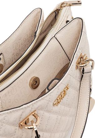 Guess Womens Handbag Off White Polyurethane Bags - Satchel-Bags
