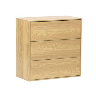 Sweeek Mueble de almacenaje con efecto madera y 3 cajones, roble