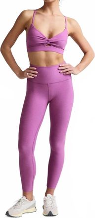 Beyond Yoga Spacedye Caught In The Midi High Waist Legging In Fun Fuchsia Heather