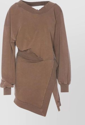 The Attico asymmetric hem wrap detail dress