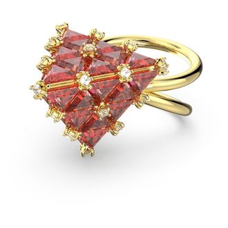 Swarovski Curiosa Cocktailring, Dreieck, Orange, Goldlegierungsschicht