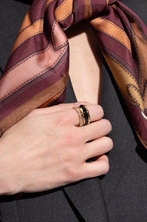 Ferragamo Ring With Shimmering Crystals, Womens, Gold