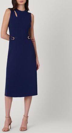 Shoshanna Buckle Knit Fleur Dress in Navy Blue at Nordstrom, Size X-Small