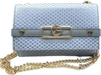 Gattinoni Geweven Satijnen Feest Clutch met Ketting - Dames - Schoudertassen - Blauw - ONE Size - Satijn - Tassen