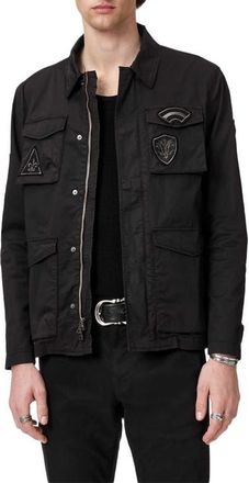 John Varvatos Kade Patch Field Jacket in Black at Nordstrom, Size 50