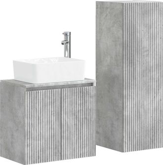 vidaXL Juego De Muebles De Ba&ntilde;o 2 Uds. Gris Hormig&oacute;n Vidaxl