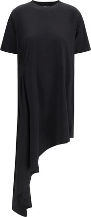 Loulou Studio Kleedjes, Dames, Zwart, XL, Katoen, Igari T-shirt Jurk