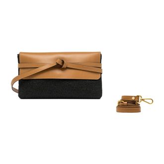 Gianni Chiarini Cross Body Bags, female, Brown, Size: ONE SIZE Belty Straw and Leather Crossbody Bag