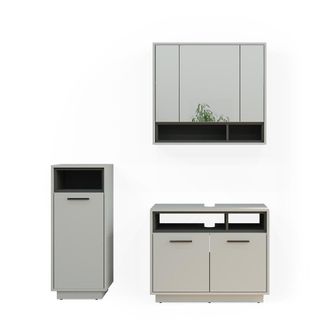 Vicco Conjunto De Muebles De Ba&ntilde;o Beatrice, Gris, 3 Piezas