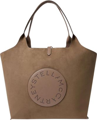 Stella McCartney Brown Logo Reversible Large Tote