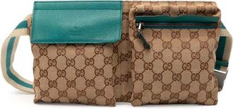 Gucci 2000-2015 GG Canvas Web Double Pocket belt bag - Blauw