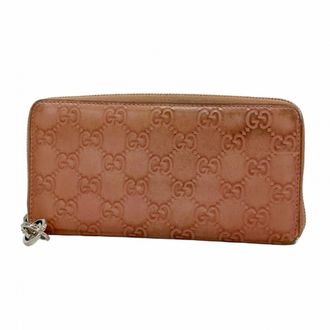 Gucci Pink Leather Long Wallet (Bi-Fold) (Pre-Owned)
