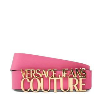 Versace Jeans Couture Leren riem met logoplaat - Dames - Accessoires - Roze - Maat: 100 CM Leer