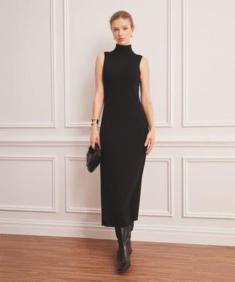 Naadam Super Fine Cashmere Sleeveless Turtleneck Dress in Black at Nordstrom, Size Xx-Small