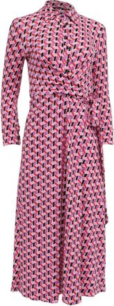 Diane Von F&uuml;rstenberg Diane Von Furstenberg Sana Geometric-Print Midi Dress in Multicolor Viscose