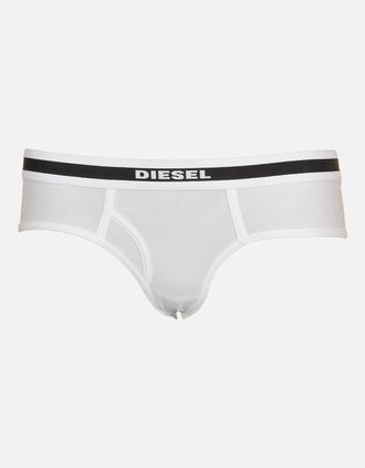 Diesel Womens OXY-V Cotton Brief, Black - White - Size: 10