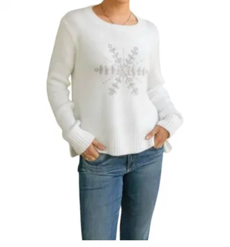 Wooden Ships Clara Snowflake Sweater In White