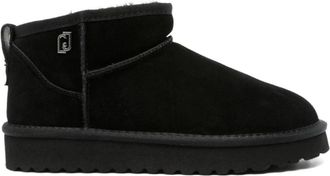 Liu Jo Zwarte Faux-Shearling Enkellaarzen - Dames - Winterlaarzen - Zwart - 37 EU - Su&egrave;de - Schoenen