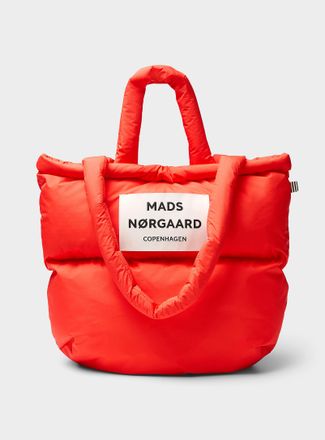 Mads Norgaard Womens Pillow solid rugged fabric puffy tote bag