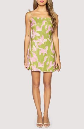 Lost + Wander Floral Alcazar Minidress in Green-Floral at Nordstrom, Size X-Small