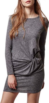 Topshop Knot Front Body-Con Dress in Grey at Nordstrom, Size 10 Us