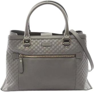 Gucci Pre-owned Borsa a Mano 2way in Pelle Micro Guccissima - - Pre-owned - Donna - Grigio - ONE SIZE