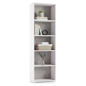 Dmora Dmora - Estante Para Libros Girasole, Biblioteca Con 4 Estantes Ajustables, Estante Para Libros, Unidad De Pared Con Estantes, 100% Made In Italy, Cm 