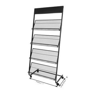OEM Revistero De 4 Niveles, Construcci&oacute;n Met&aacute;lica Resistente, Color Negro