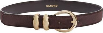 Sandro Suede leather belt in Brown at Nordstrom, Size Medium