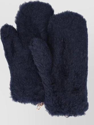 Max Mara mittens faux fur texture peruvian wool