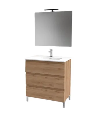 OEM Mobile Bagno 3 Cassetti Quercia Naturale 81x47x195 Cm