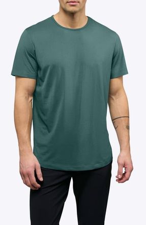 Cuts AO Curve Hem Cotton Blend T-Shirt in Blue Spruce at Nordstrom, Size Xx-Large R