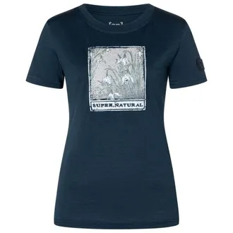 super.natural Snodrops Bio Jersey Tee Merinoshirt f&uuml;r Damen | blau/ various
