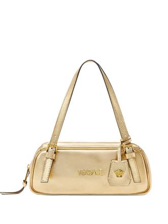 Versace Tag shoulder bag - women - Lamb Skin/Polyester - One Size - Gold
