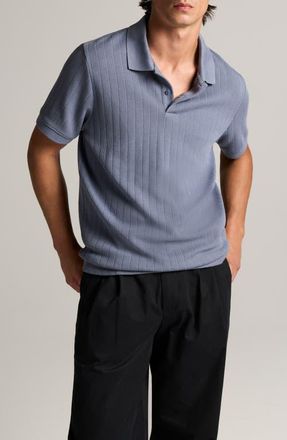 Vince Drop Needle Stripe Pima Cotton Polo in Hawk Blue at Nordstrom, Size Xx-Large
