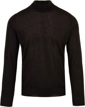 FILIPPO DE LAURENTIIS Elegant Black Merino Turtleneck Sweater