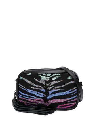 Saint Laurent 2019 Canvas Metallic Tiger Print Monogram Lou Camera Bag crossbody bag - Black