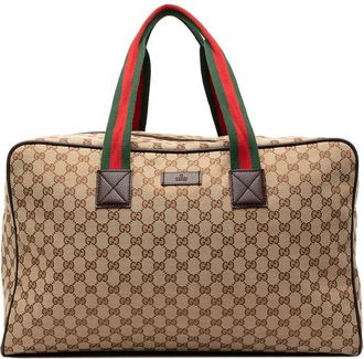 Gucci Pre-owned Gucci GG Canvas Web Travel Bag Unisex KQTJY60V1A8W6WZK