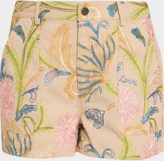 Cinq &agrave; Sept Addie Embroidered Shorts