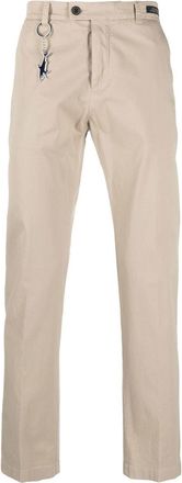 Paul & Shark keyring-detail straight-leg chinos - men - Cotton/Spandex/Elastane - 54 - Brown