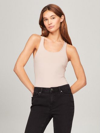 Tommy Hilfiger Womens THFlex Tank Bodysuit - Beige - XL